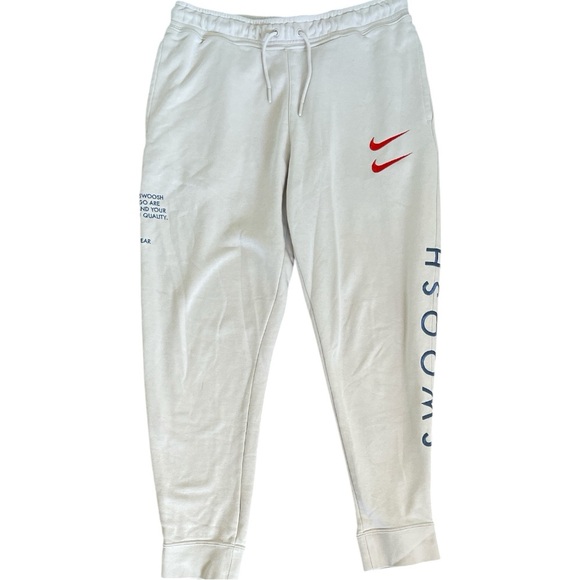 Nike Men's Double Swoosh Ivory Joggers Size Large